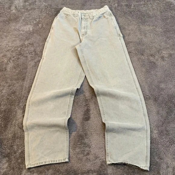 Lee Vintage Carpenter Jeans Baggy Sage Green Gray 28x32 Skater - Picture 3 of 8